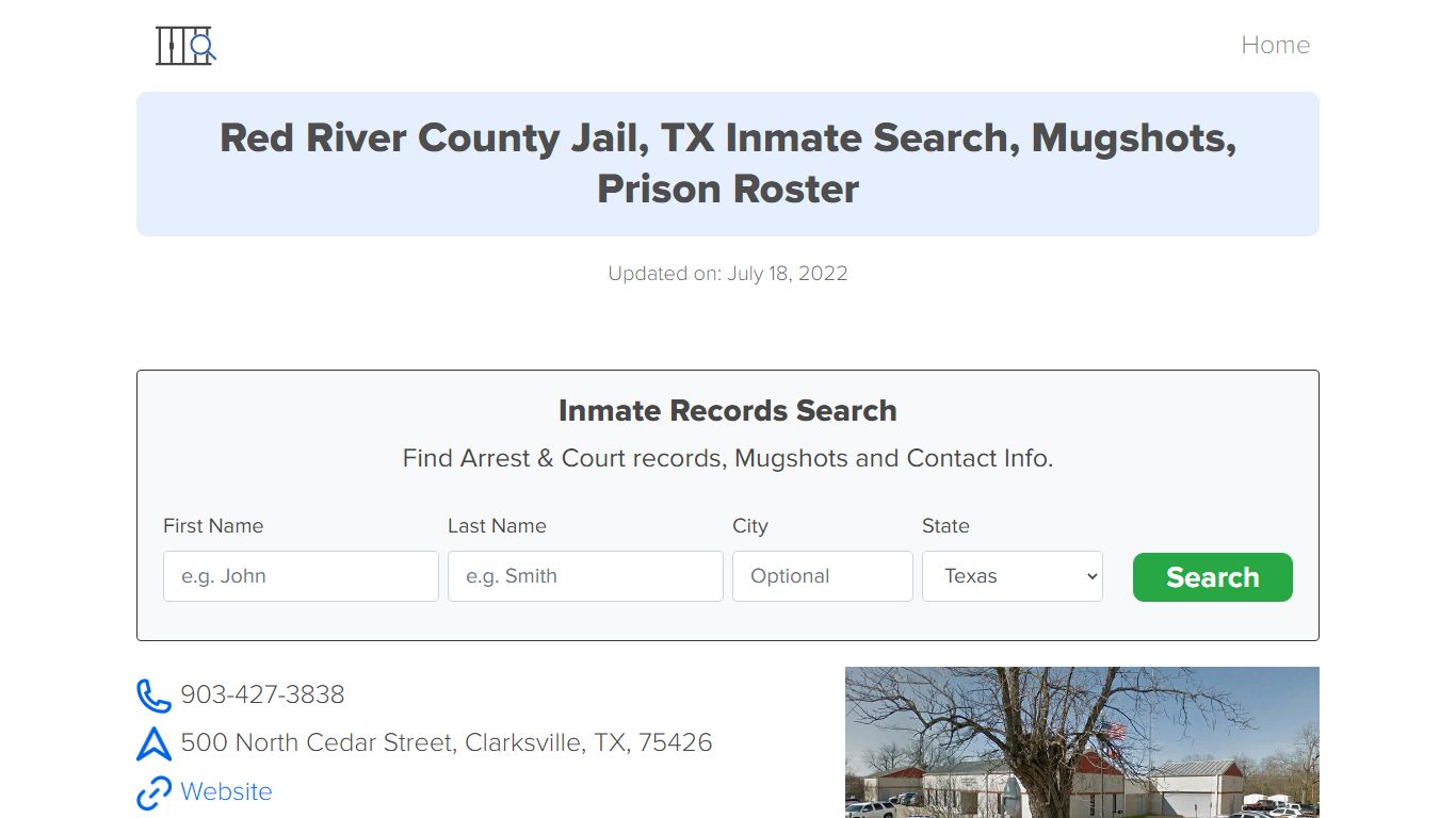 Red River County Jail, TX Inmate Search, Mugshots, Prison ...