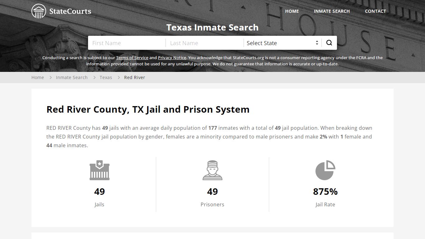 Red River County, TX Inmate Search - StateCourts