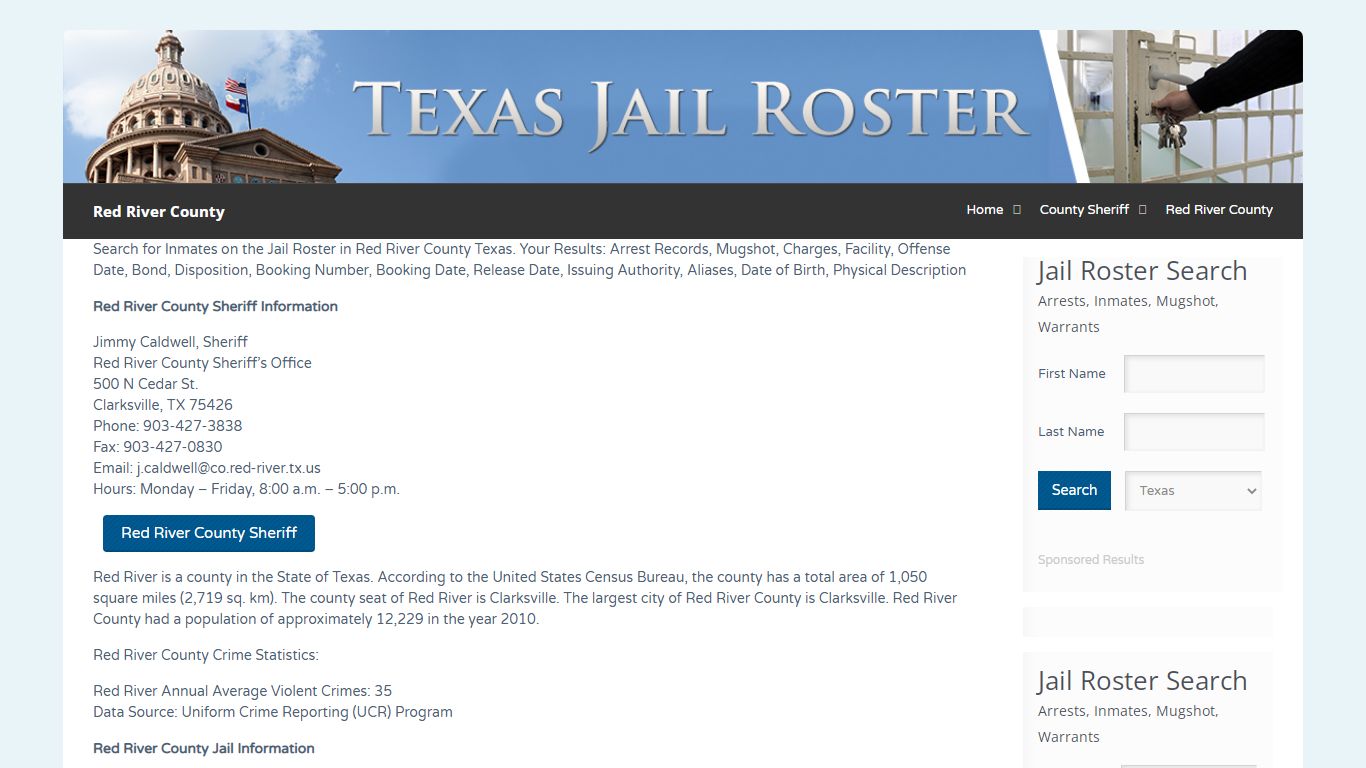 Red River County | Jail Roster Search