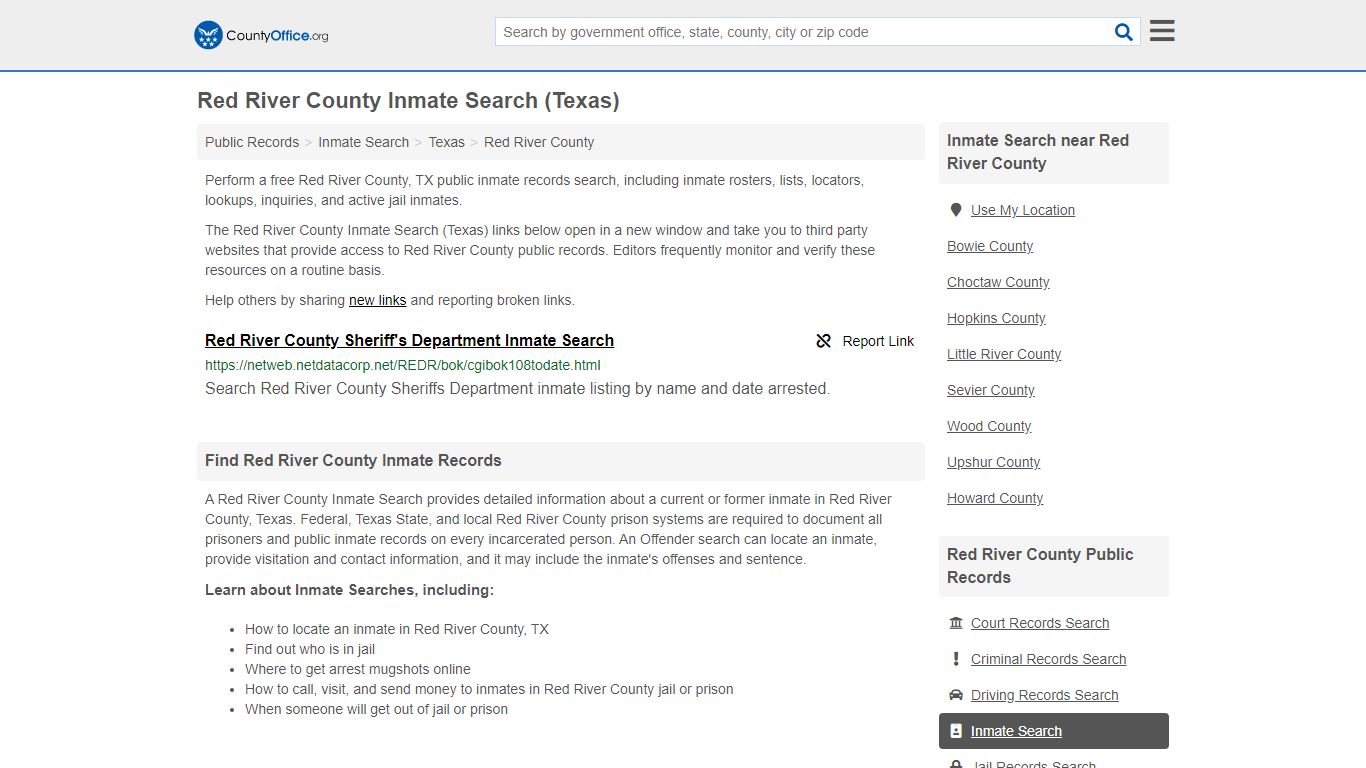 Inmate Search - Red River County, TX (Inmate Rosters ...