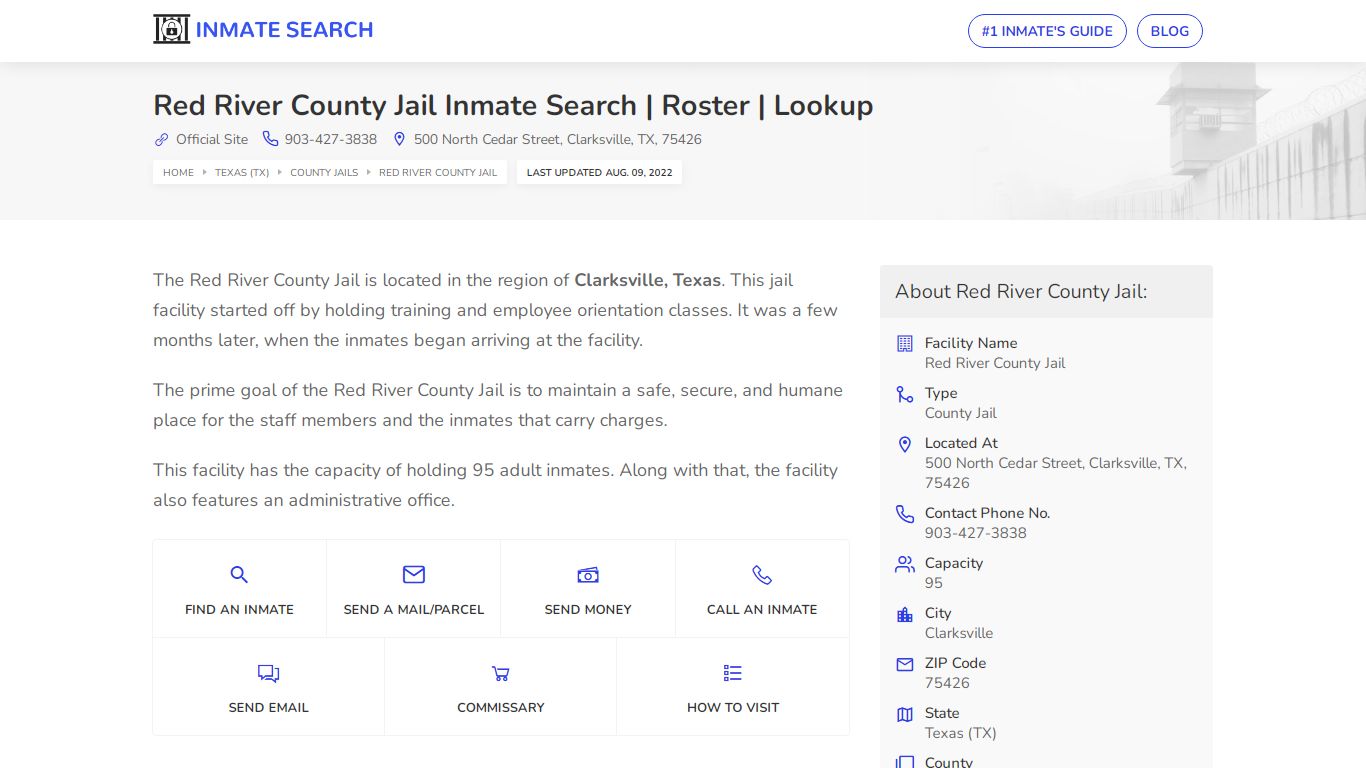 Red River County Jail Inmate Search | Roster | Lookup